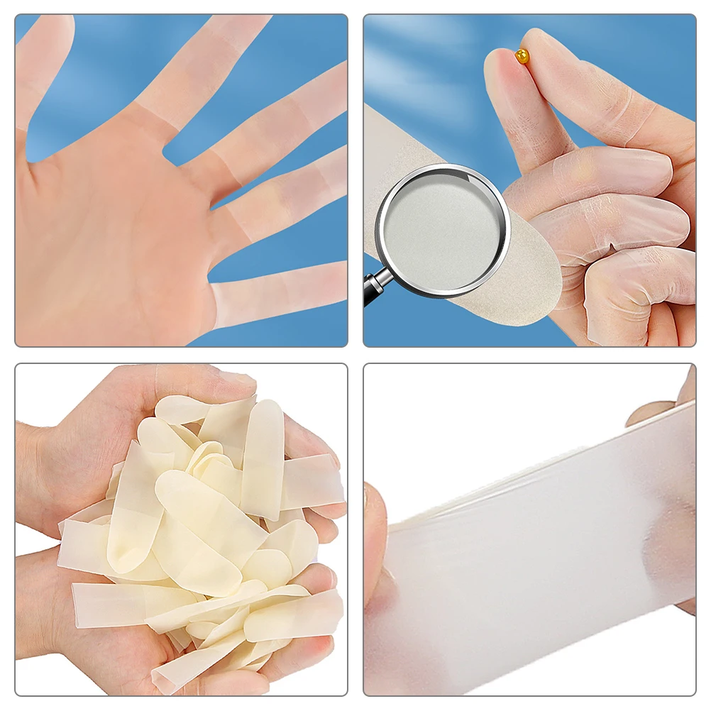 

100 pcs Cots Protectors Covers NonSlip Latex Protective Disposable Finger Protectors Kitchen Home Use