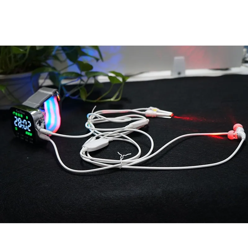 

650nm Laser Therapy LLLT Watch Wrist Frequency Diabetes Hypertension Treatment Diode Watch Tinnitus Ear Media Deafness Earplug