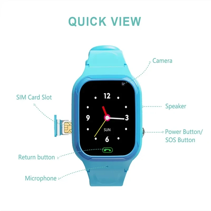 Smartwatch Wrist Kids Smart Watch Children Boys Girls Waterproof Child Electronic Digital Connected Wristwatch Clock Little Hand