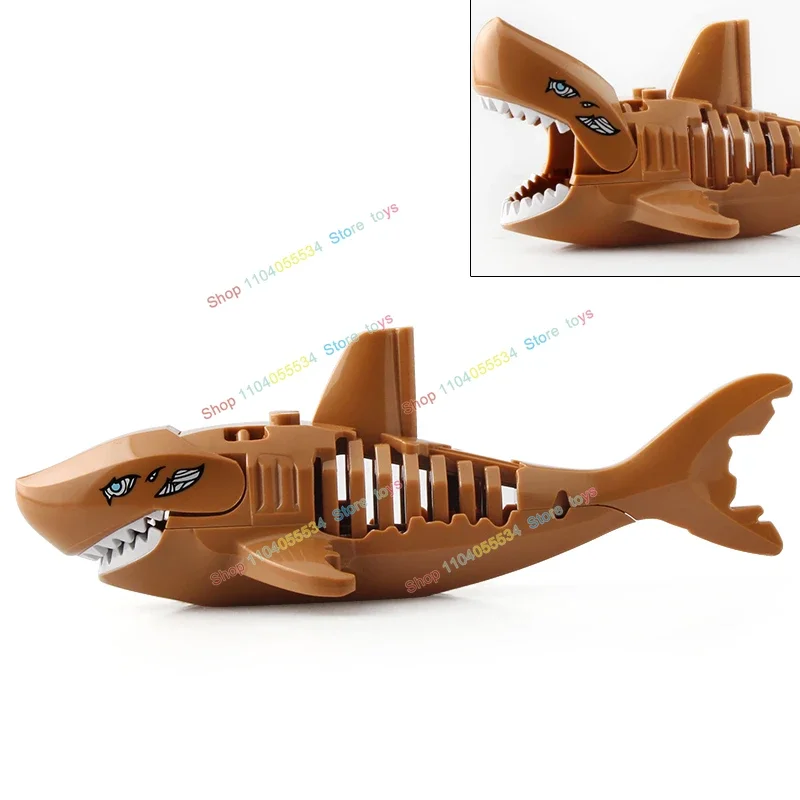 MOC Anime Sharks Snow Monsters Sets Cartoon Animals Building Blocks Accessories Model Kids for Toys Birthday Gifts AN001 AN002 - Image 5