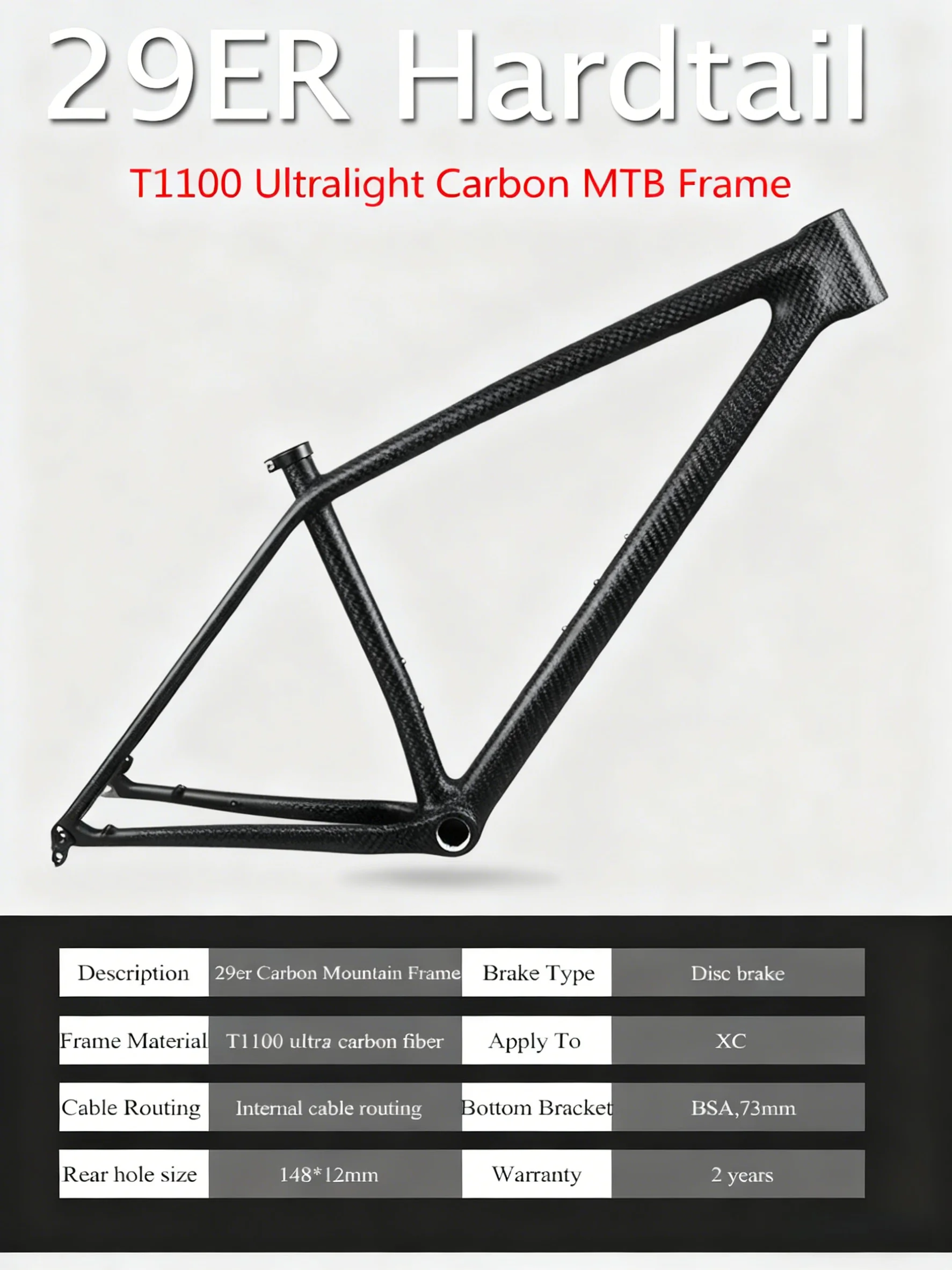 

CHIRAYDA T1100 Toray Углеродное волокно BSA Велоспорт 29er MTB Hardtail BSA Рама для горного велосипеда 148x12 мм Повышающая легкая велосипедная рама