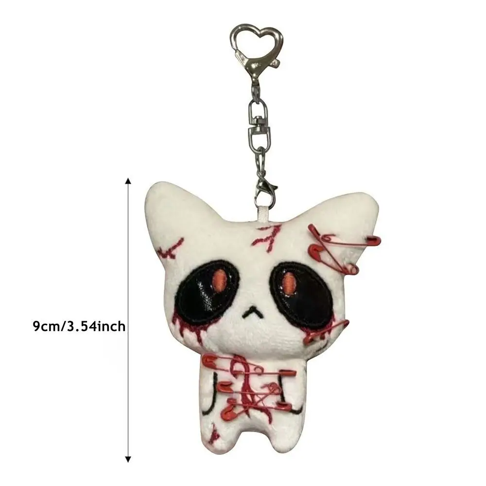 New Black Color Halloween Keychain White Color Cosplay Party Decor Goth Keychain PP Cotton Bag Accessories Horror Plush Keyring