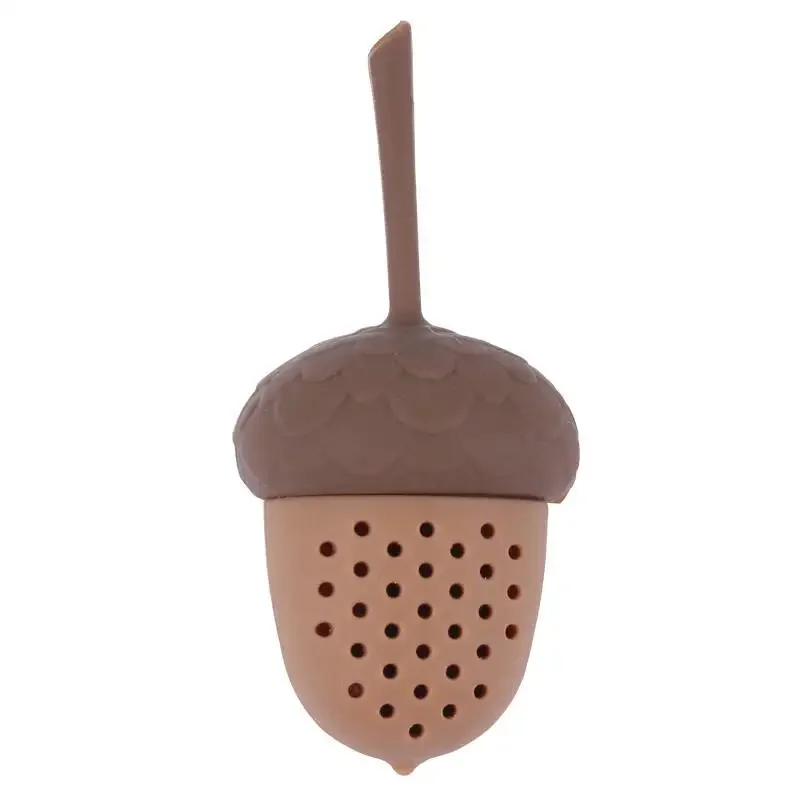 Accessori da cucina in silicone Colino per bustine di tè Filtro a base di erbe Forma di ghianda Infusore per tè Gadget Diffusore di spezie