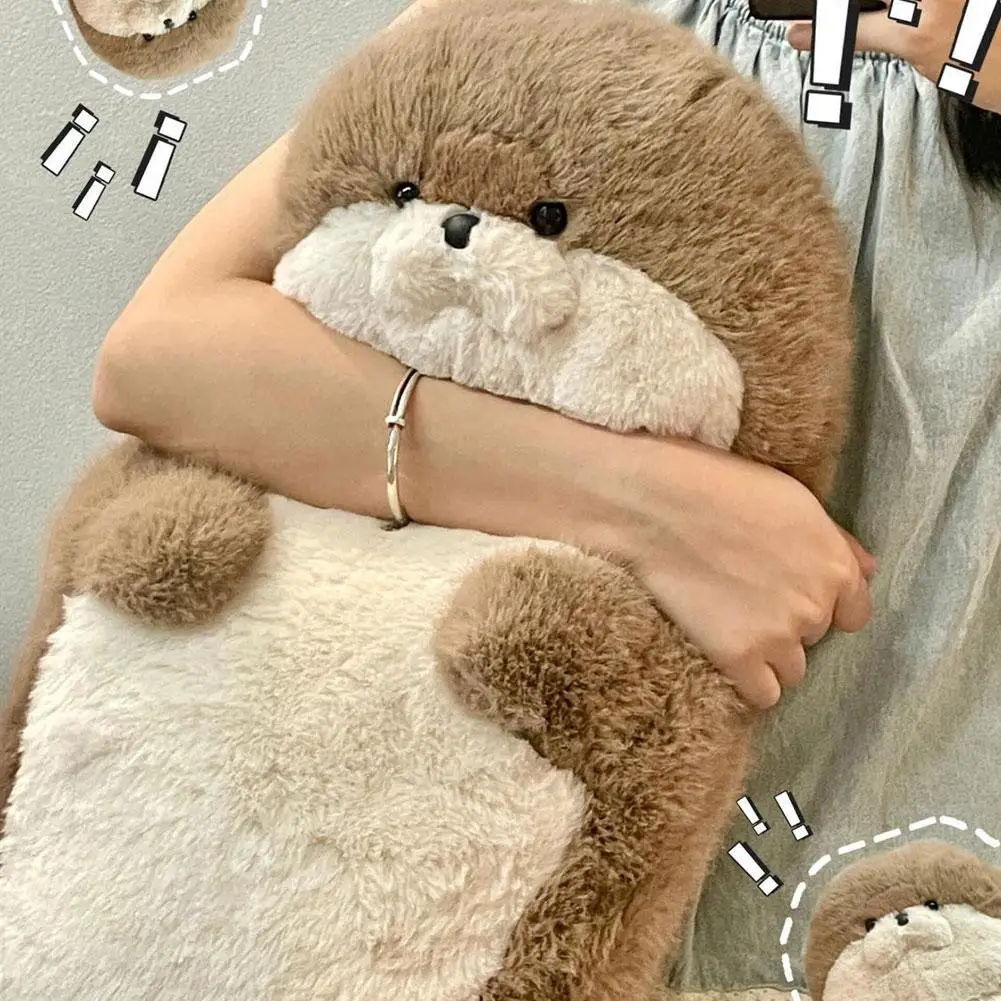 Plush Seal Otter Toy Soft Pillow Lifelike Stuffed Marine Life Sea Otter Soft Doll Simulation Seal Cushion For Birthday Gifts