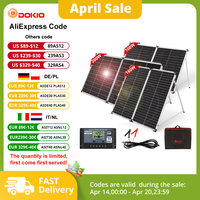 DOKIO 100W 160W 200W Foldable Solar Panel China 10A/20A 12V Controller Folding Photovoltaic Cell/System Charger Solar Board