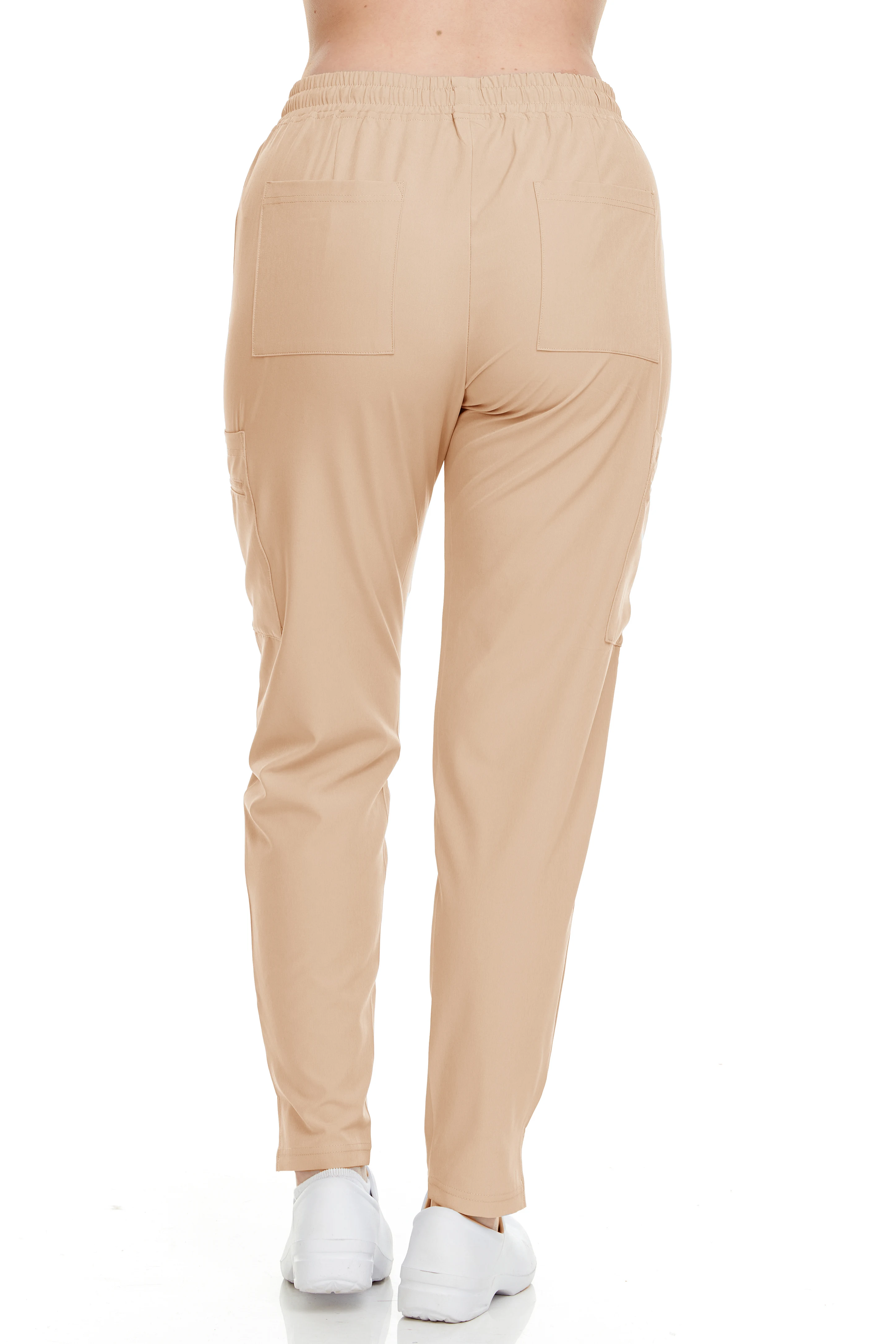 Heal + Wear Ladies Tapered Pants With 4 Cargo Pockets, 2 Zipper On The Side , 2 Front Pockes And Coin Pockets