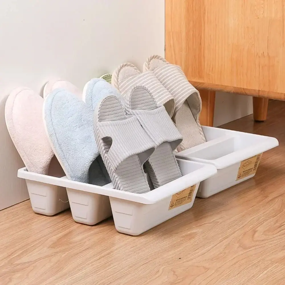 2 pcs Modern Nordic Style Plastic Shoe Cabinet Space Organizer Integrated Slippers Rack Vertical Economy PP Shoes Holder Office