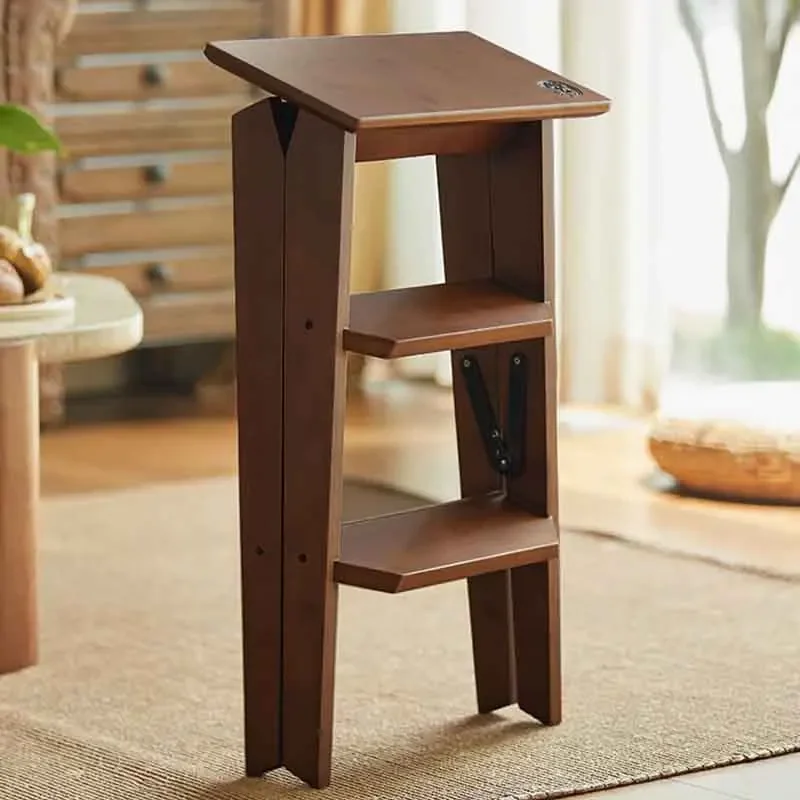 #k for Mid-Century Modern Wooden Step Stool, Convertible Ladder Stool