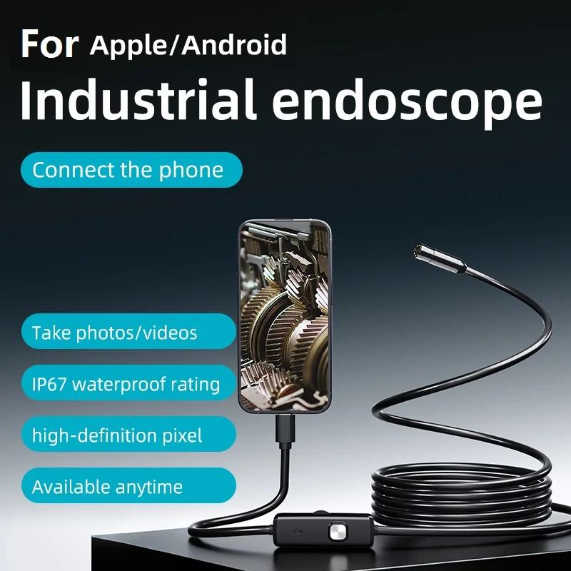 Endoscope Camera for iOS System HD 1080P Inspection Sewer Borescope Camera for 5/6/7/8/9/10/11/12/13/14/15/16/17...