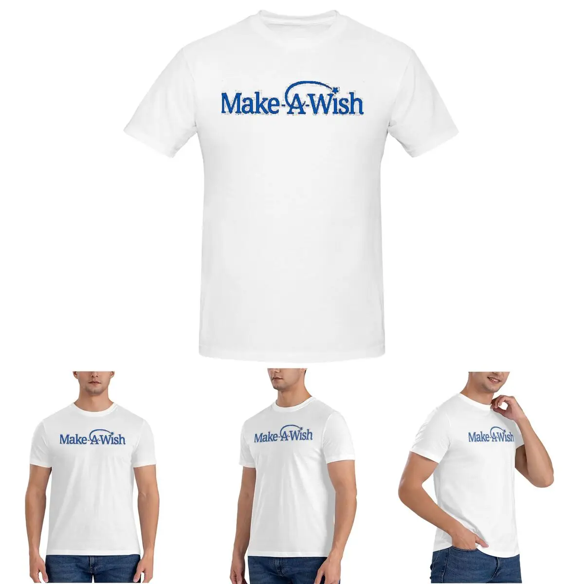 

Футболка Make A Wish Foundation Of America для мужчин, хлопковые футболки больших размеров, мужские летние топы с короткими рукавами и круглым вырезом