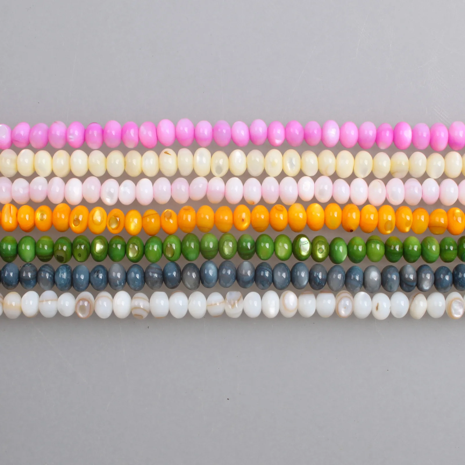 Natural Shell Beads Rondelle Beads Mother of Pearl Shell Loose Beads 3*5mm For Bracelets Necklace Diy Jewelry Making