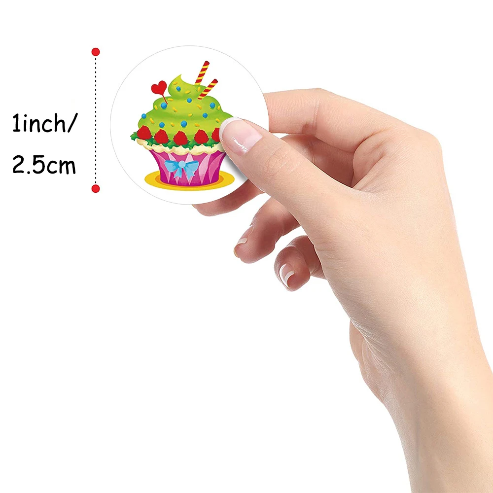 500Pcs/roll Happy Birthday Stickers Party Gift Decoration Sealing Labels Greeting Card Baking Stickers Scrapbook Stationery