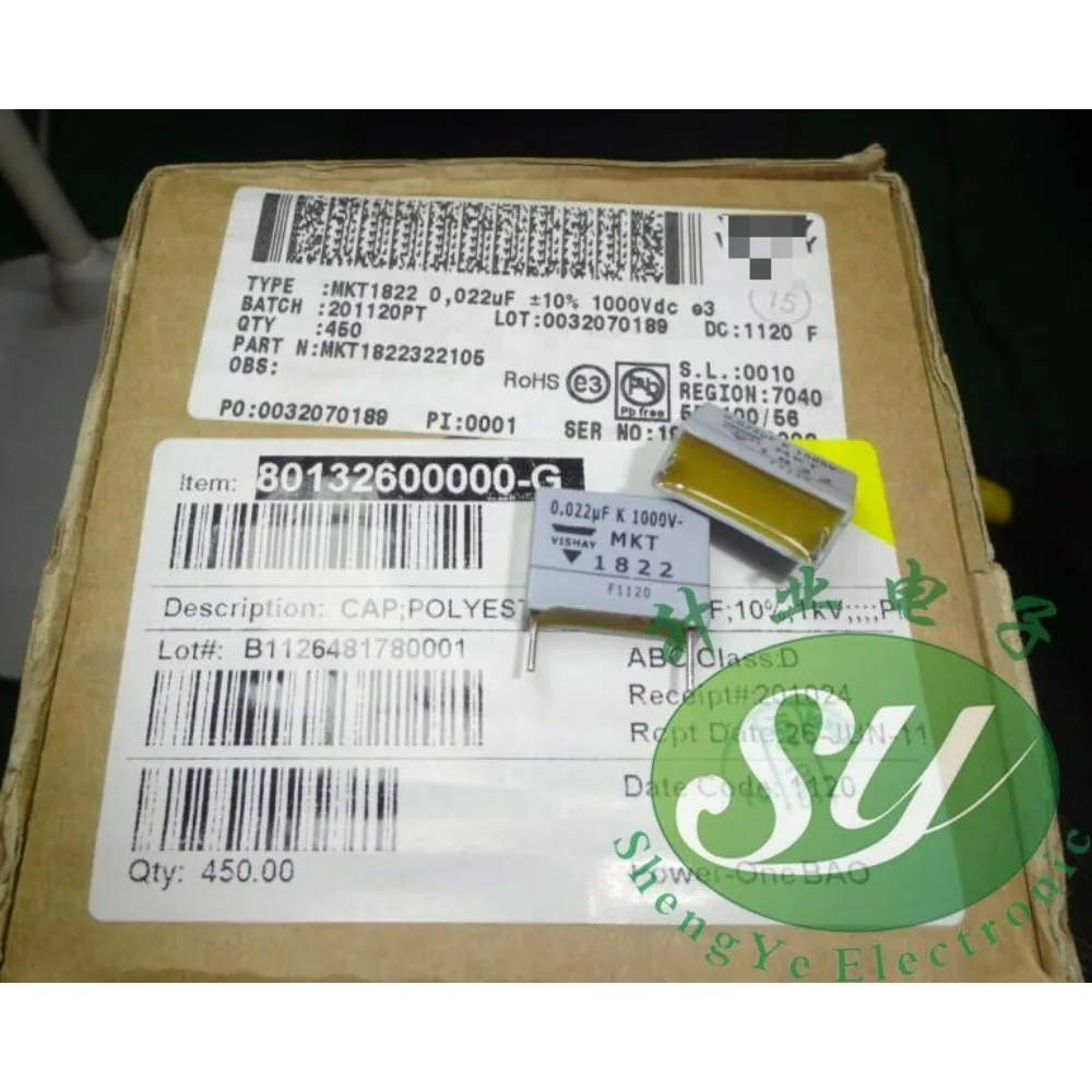 

10PCS MKT1822 0.022uf/1000v 22nf 223 new 15mm film capacitor
