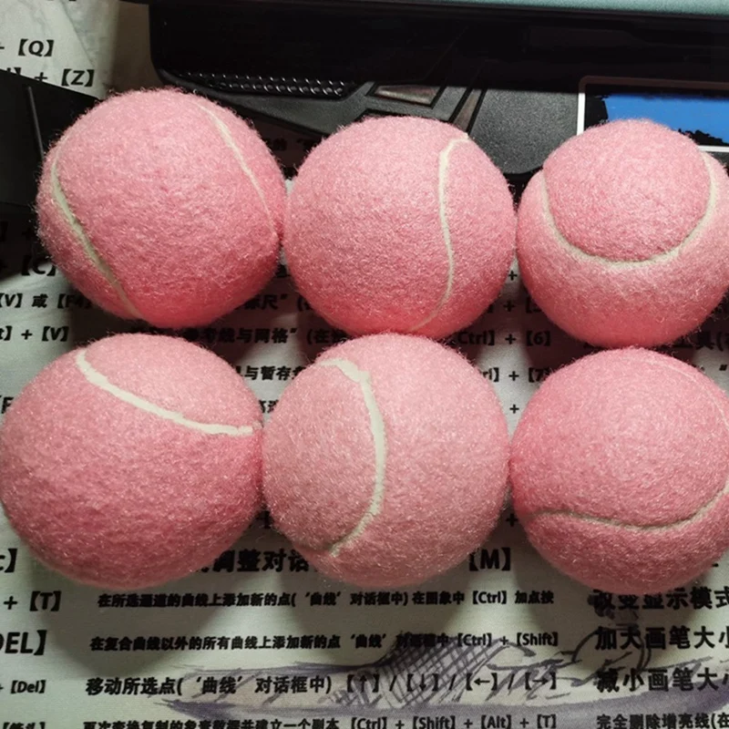 18Pcs Pack Pink Tennis Balls Wear-Resistant Elastic Training Balls 66Mm Ladies Beginners Practice Tennis Ball For Club