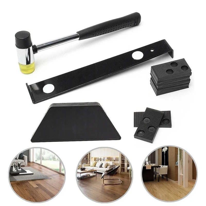 Wood Laminate Flooring Installation Tool Floor Fitting Kit Squeaky Floor Repair Kit With 20Pcs Spacers Flooring Tool Set