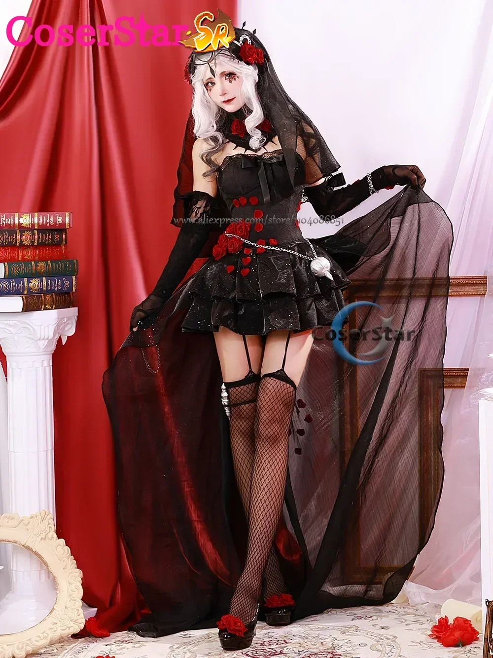 CoserStar-SR Gioco Identità V Ada Messmer Costume Cosplay Vestito Sexy Abito Scuro Luminaria Emile Costume Cosplay Paziente Parrucche