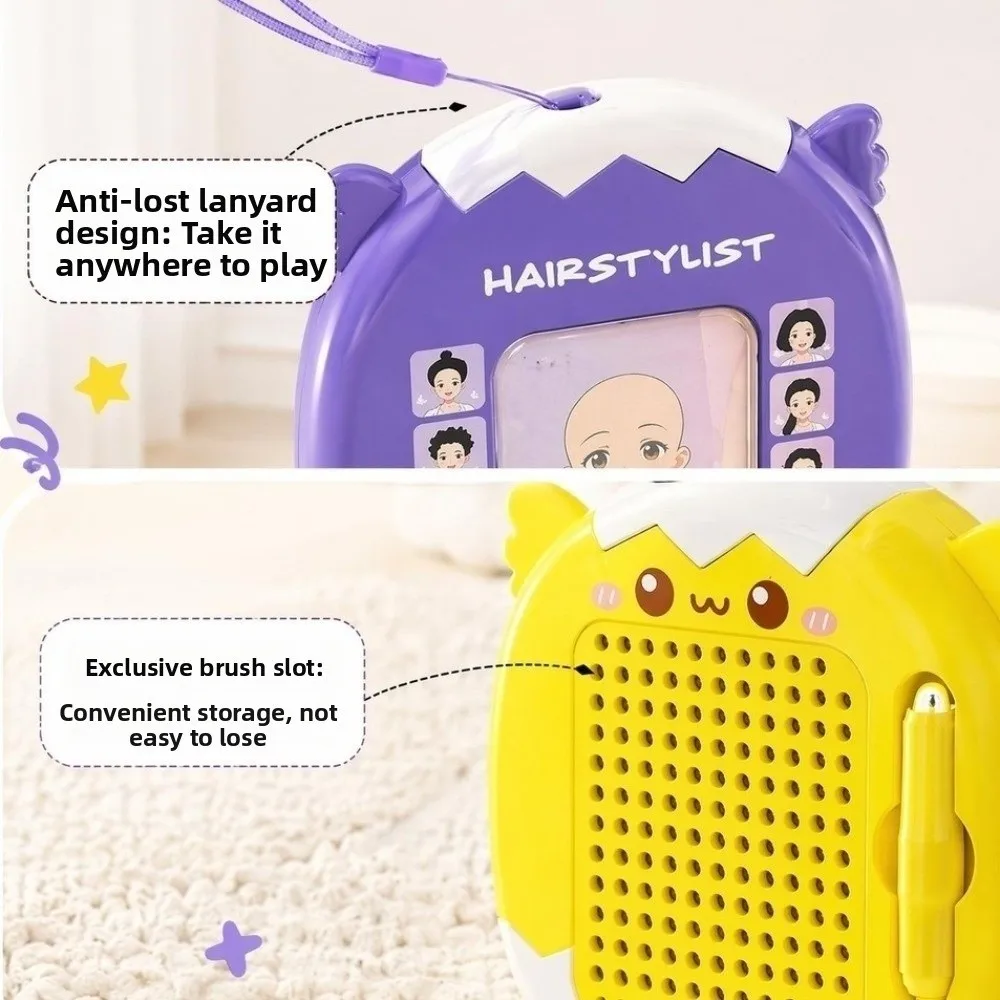 Hairstyle Design Board Magnetic Bead Board DIY Styling Toy Double Sided Magnetic Drawing Board Attached Stylus Plastic