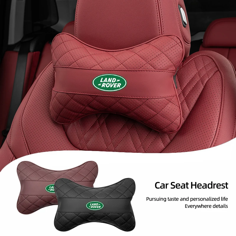 Soft Leather Breathable Headrest Car Seat Head Support Accessories For Land Rover Discovery 2 3 4 Range Rover Freelander SV SVR