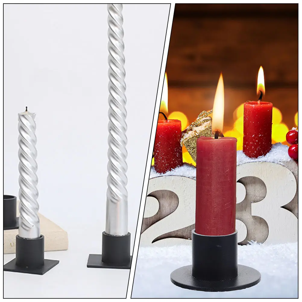 4Pcs Iron Stick Holder Set Vintage Rustic Tabletop Holder for Home Decor Wedding Party Centerpiece Desktop