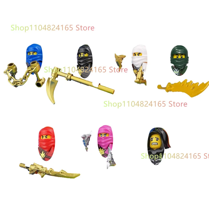 

Новый аниме мультфильм ТВ ниндзя игрушка первого поколения Lloyd Jay Kai Zane Nya Cole кирпичи строительные блоки для детей DIY подарки