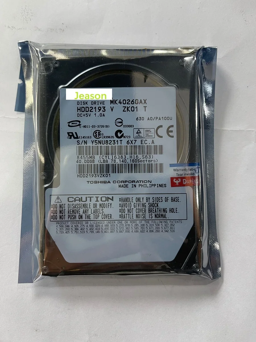 

For Toshiba 40gb 5400 RPM,2.5" IDE MK4026GAX Internal Hard Disk Drives