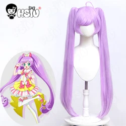 Manaka Laala cosplay Wig Fiber synthetic wig Anime Pripara Cosplay「HSIU 」taro purple ponytail long Wig+Wig cap