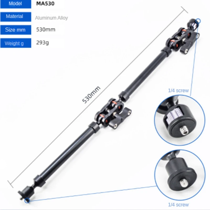 FULL-Universal Hand Stand All Metal Dual Section Extended Arm Monitor Multifunctional Lazy Man Stand Camera Accessories