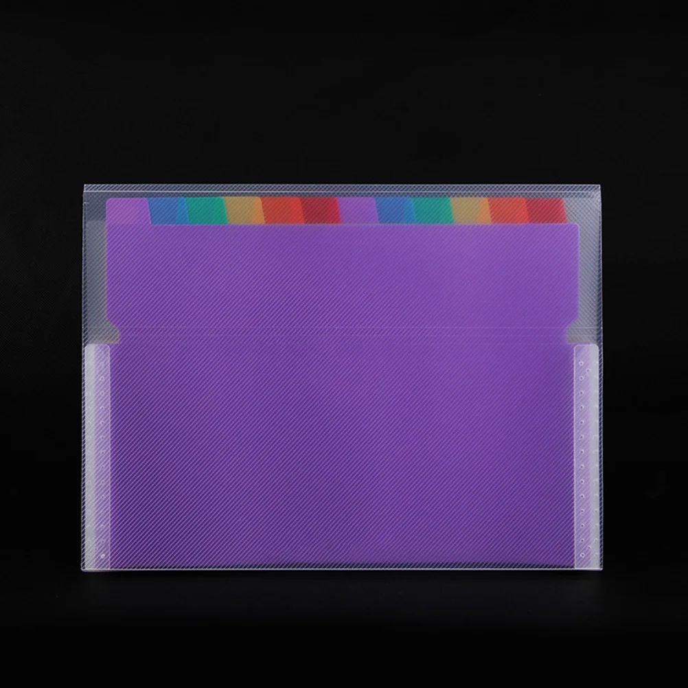 

7 Pockets File Rainbow Expandable Bag Portable Document Organizer Plastic Folder For Home Office School Use Multilayer