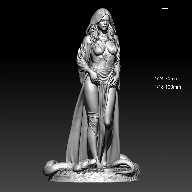 1/24 75mm 1/18 100mm Resin Model Female Goddess Athena Figurine Unpainted 1/24 75mm Figurine RW-1323