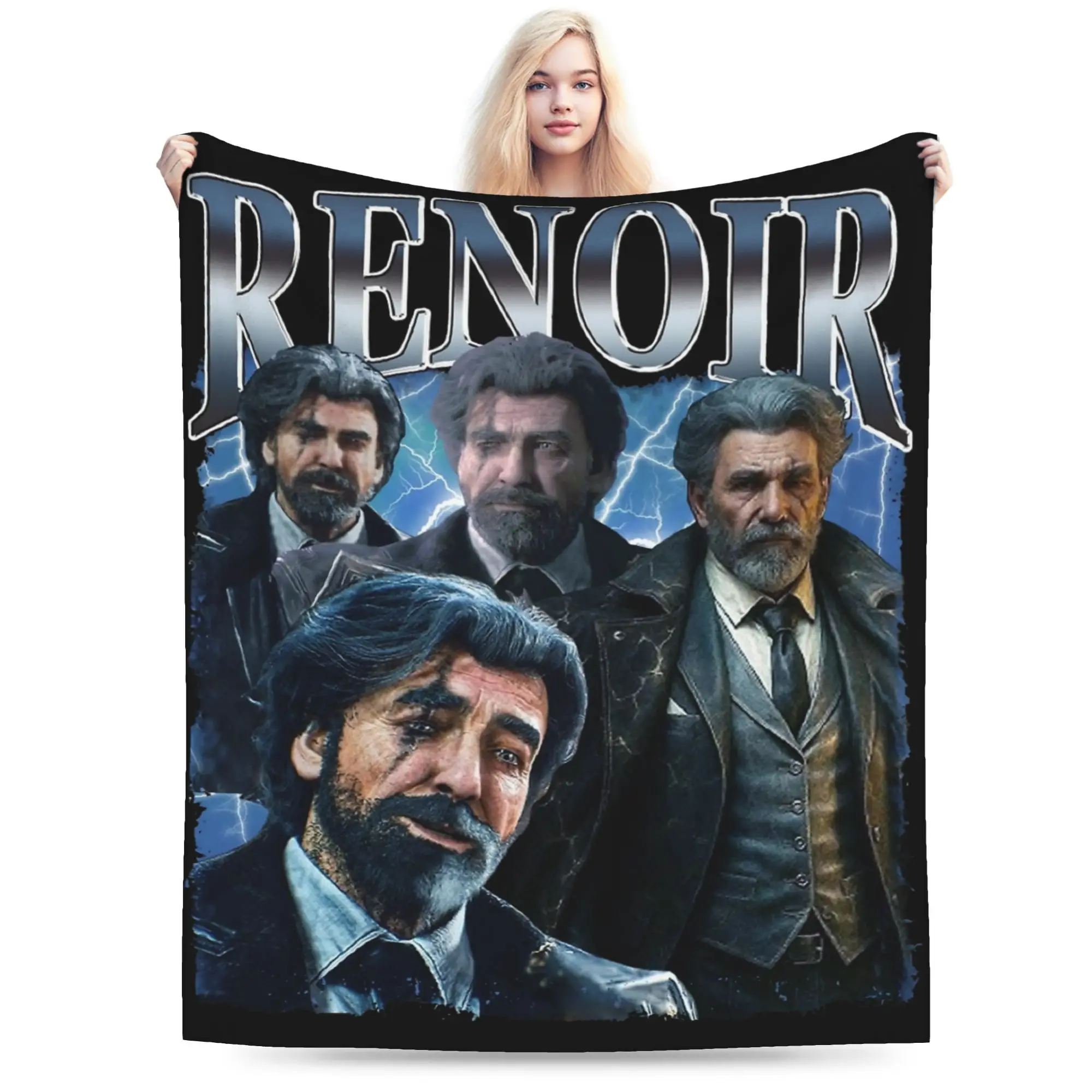 

Игровое одеяло Clair Obscur Expedition 33, флисовое текстильное декоративное дышащее легкое тонкое одеяло для дома, автомобиля, покрывало