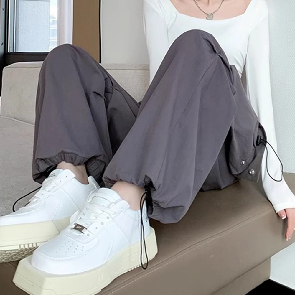 กางเกงแฟชั่นสตรีท ผู้หญิง ฮิปฮอป ชุดเอี๊ยมสำหรับวันหยุด ไม่มีความยืดหยุ่น สำหรับสวมใส่ในชีวิตประจำวัน ความยาวปกติ แฟชั่นสตรีท