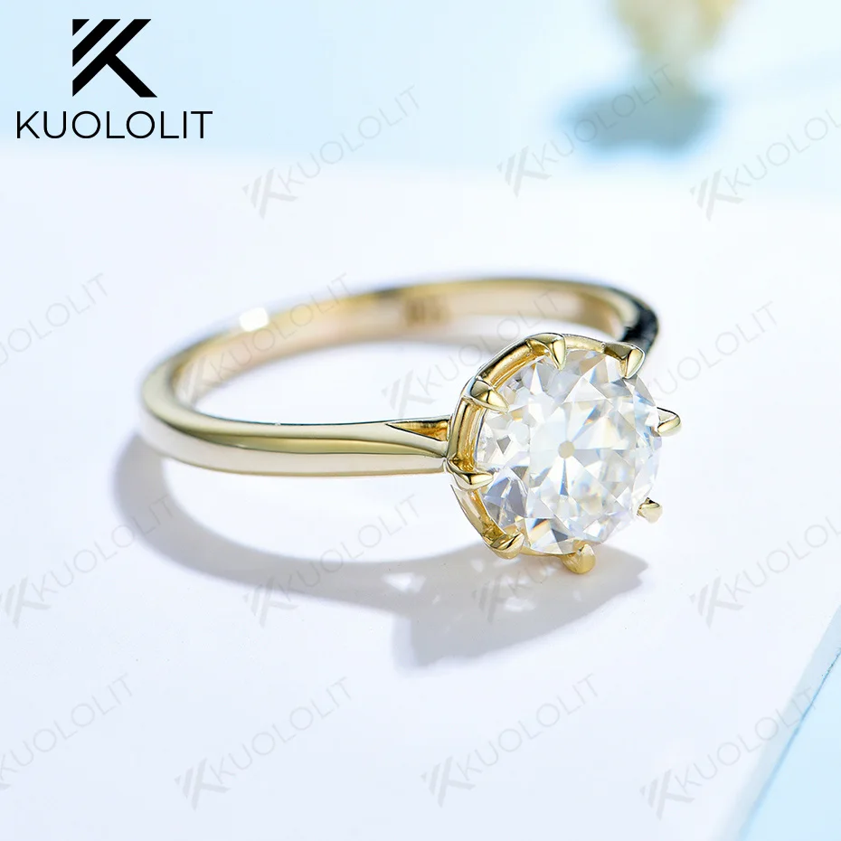 Kuololit 2CT OEC Lab Grown Diamond Solid 10K 585, 18-каратное золотое кольцо для женщин, роскошное кольцо-пасьянс для помолвки, свадьбы, Рождества Kuololit 2CT OEC Lab Grown Diamond Solid 10K 585, 18-каратное золотое кольцо для женщин, роскошное кольцо-пасьянс для помолвки, свадьбы, Рождества