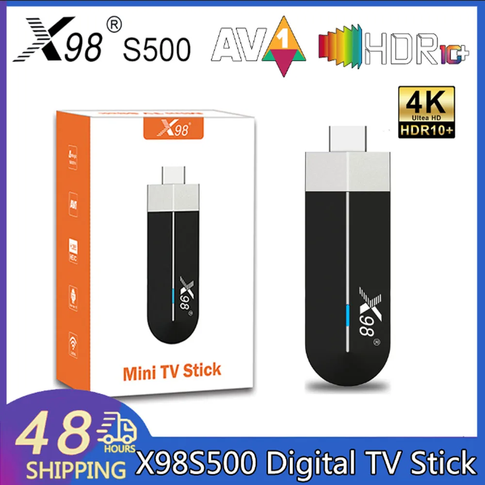

Приставка Смарт-ТВ X98S500 Mini TV Stick HD 4K Amlogic S905Y4, Android 11,0, 2,4 ГГц и фото, двойной Wi-Fi BT4.X + AV1 100M LAN X98 S500, медиаплеер