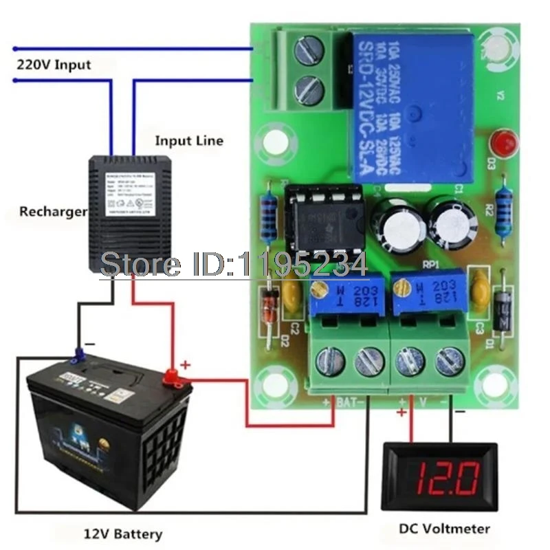 1PCS - 10PCS XH-M601 battery charging control board 12V intelligent charger power control panel automatic charging power image 5