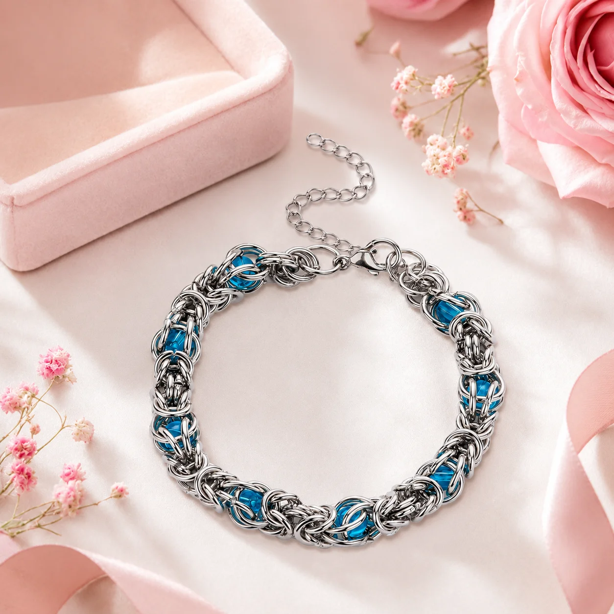 

Wave blue bracelet for women, summer new style, personalized, fashionable, versatile, high-end, niche bracelet gift