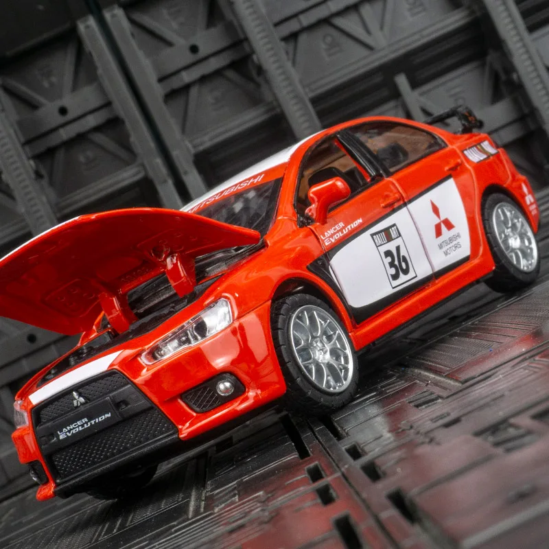 1:32 Mitsubishi Lancer Evolution GT3 Metal Alloy Car Model Diecasts Toy Vehicles Model Sound Light Car Toys For Childrens Gifts