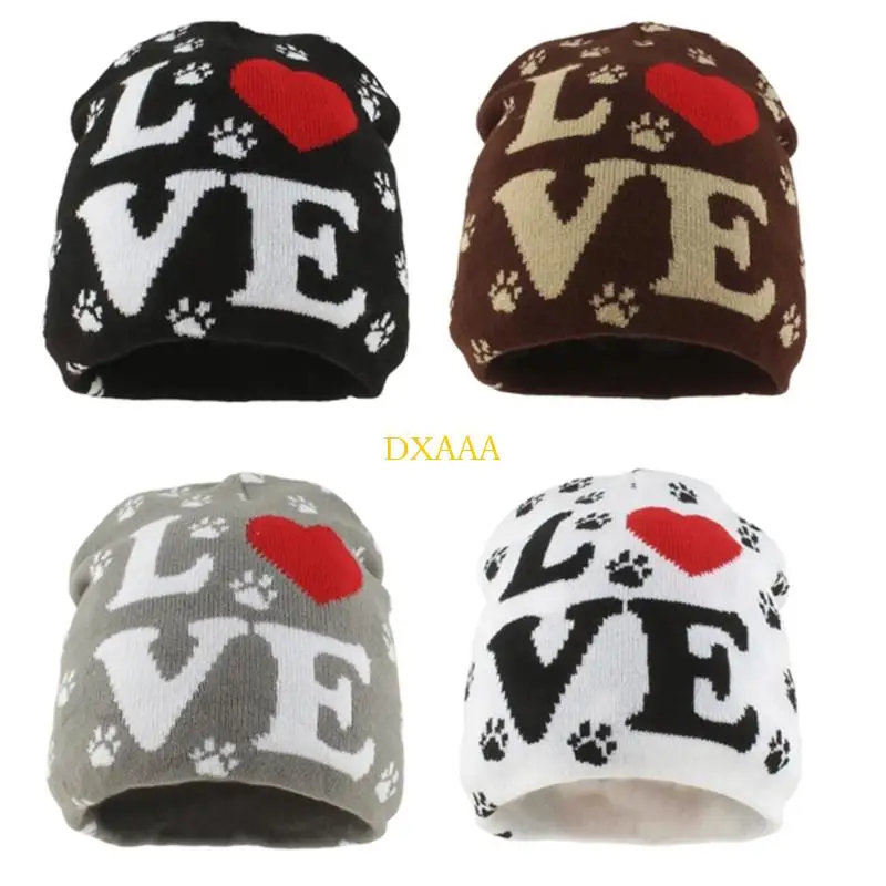 

Популярная жаккардовая вязаная шапка DXAA с буквенным узором в виде сердца, дышащая мягкая пуловерная шапка