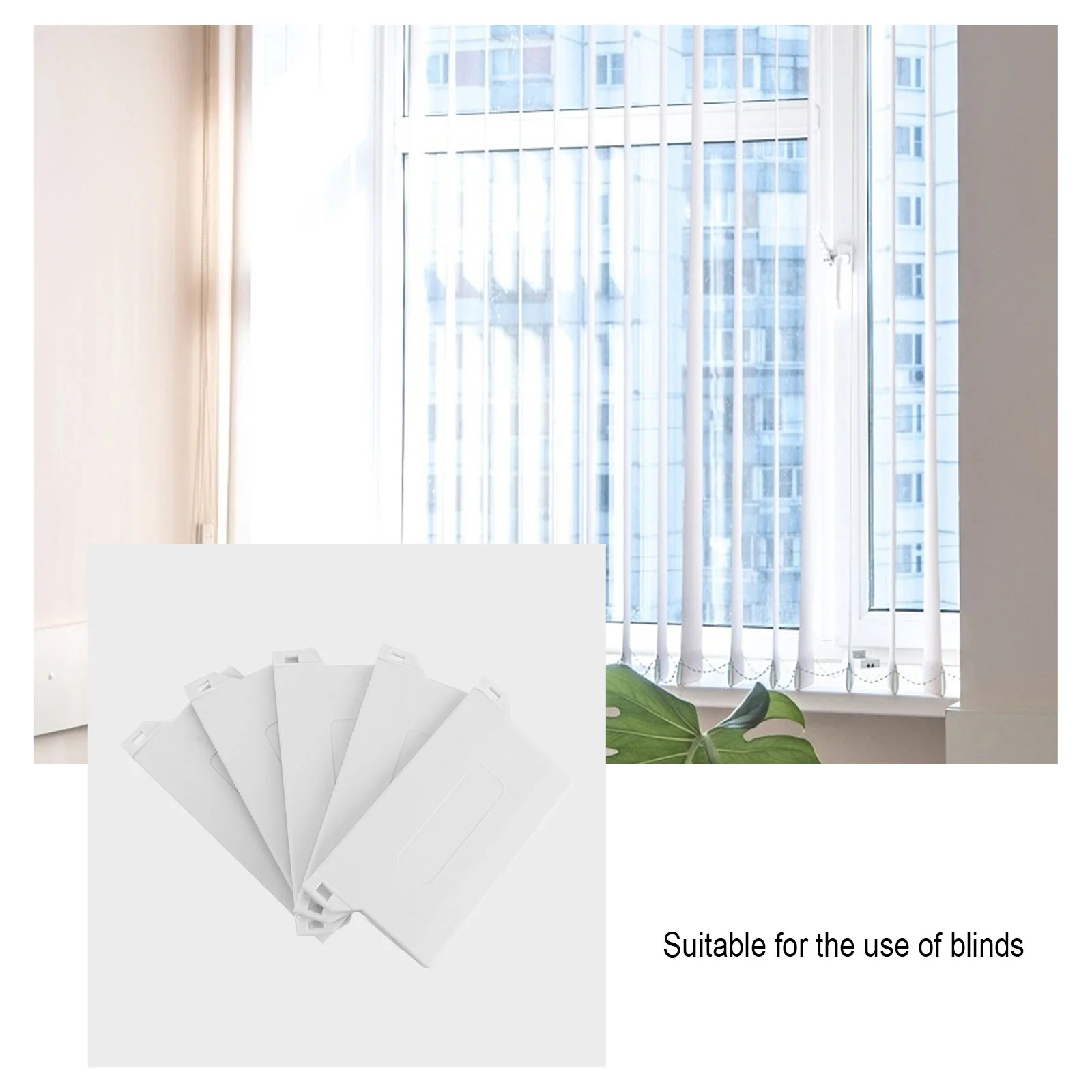 10 PCS White Accessories PVC Vertical Blind Fittings Bottom Weights Slats Black Blinds