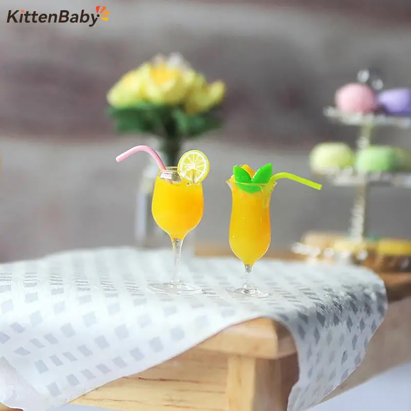 1Pcs 1:6/1:12 Doll House Miniature Toy Cocktail Drinks Model Doll Toys Dollhouse Accessories For Dollhouse Kitchen Decro