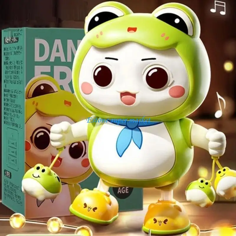 090B لعبة روبوت راقصة كهربائية على شكل ضفدع كرتوني ممتعة مع موسيقى وأضواء للأطفال #4