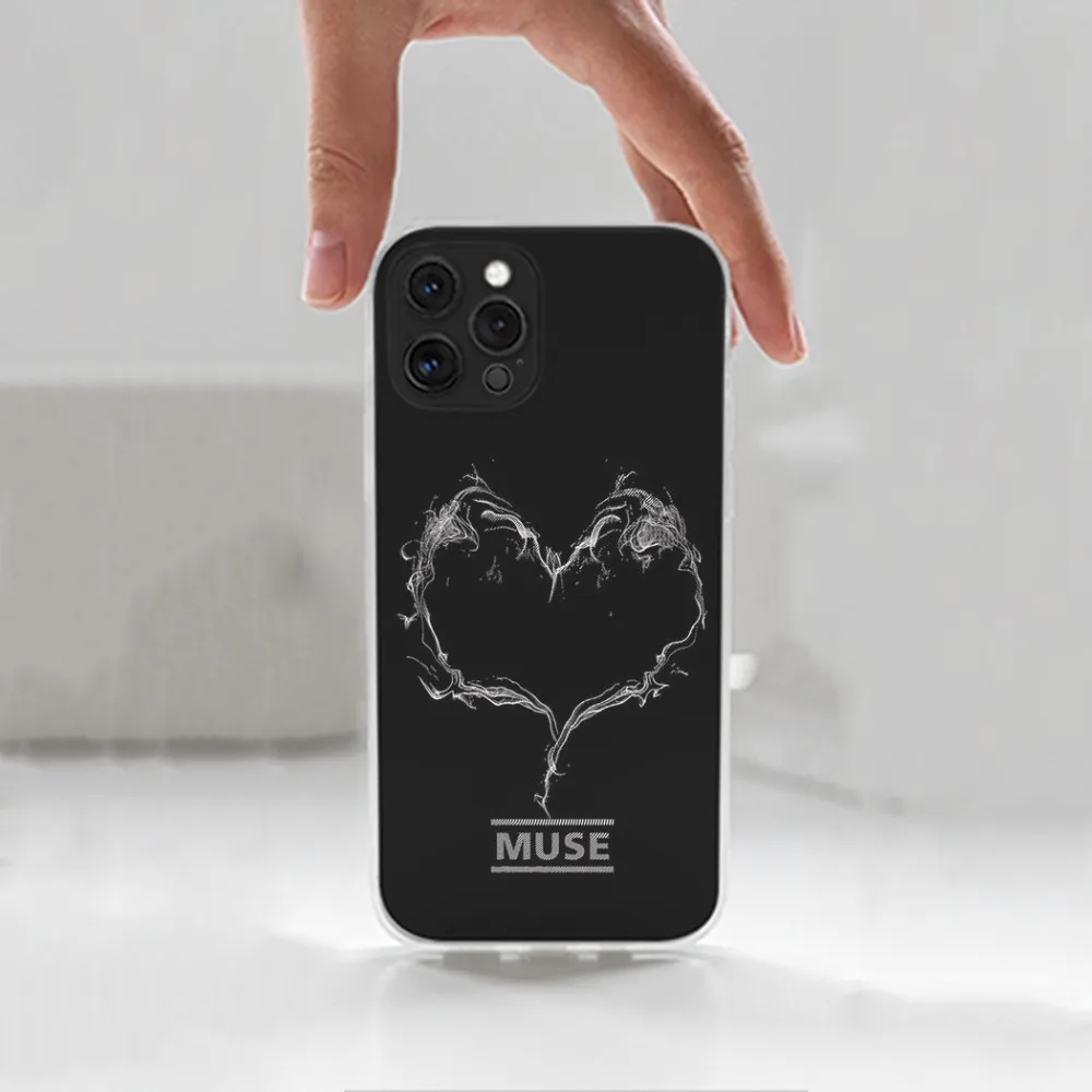 Bande M-MUSE étui pour iPhone 16,15,14,13,12,11 Plus,Pro,Max, Poly, XS,X,7,8 Plus,SE,Mini,Transparent, étui en silicone