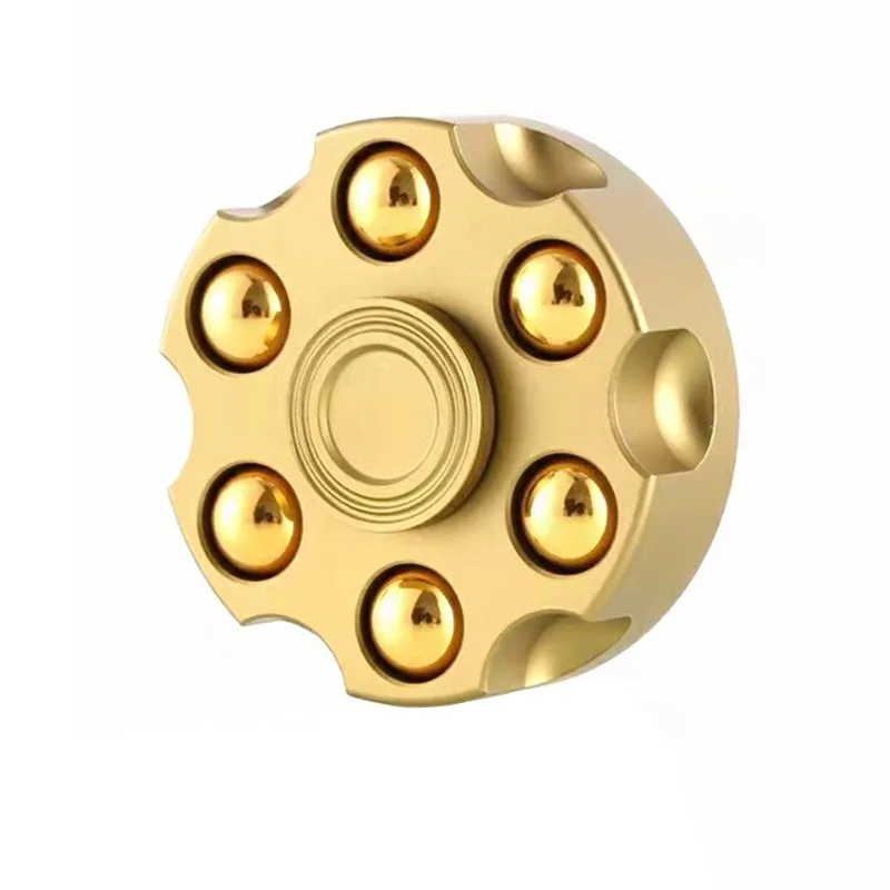 Revolver wheel Metal Spinner Pure brass decompression toy EDC Detachable leisure finger Metal Fingertip gyro TS02