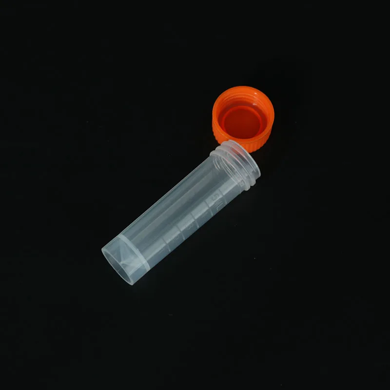 10pcs 5ML Graduated Plastic Graduated Cryogenic Refrigeration Tube Laboratory Transparent Sample Storage Container Tube