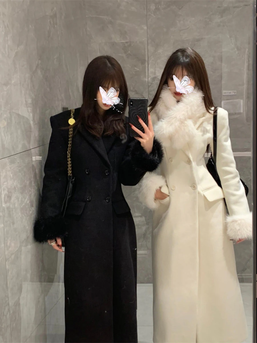 

New Women Winter Real Collar Cuff Set Luxury Neck Keep Warmer Scarf Fashion Luxury Overcoat Scarves Female Elegant Shawl Wh9