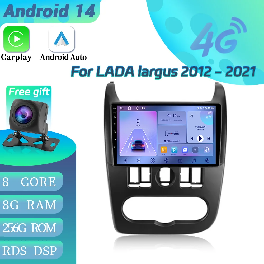 

Android 14 For LADA largus 2012-2021 Car Radio Multimedia Audio Player Navigation Video 4G Carplay Bluetooth Touch Screen Stereo