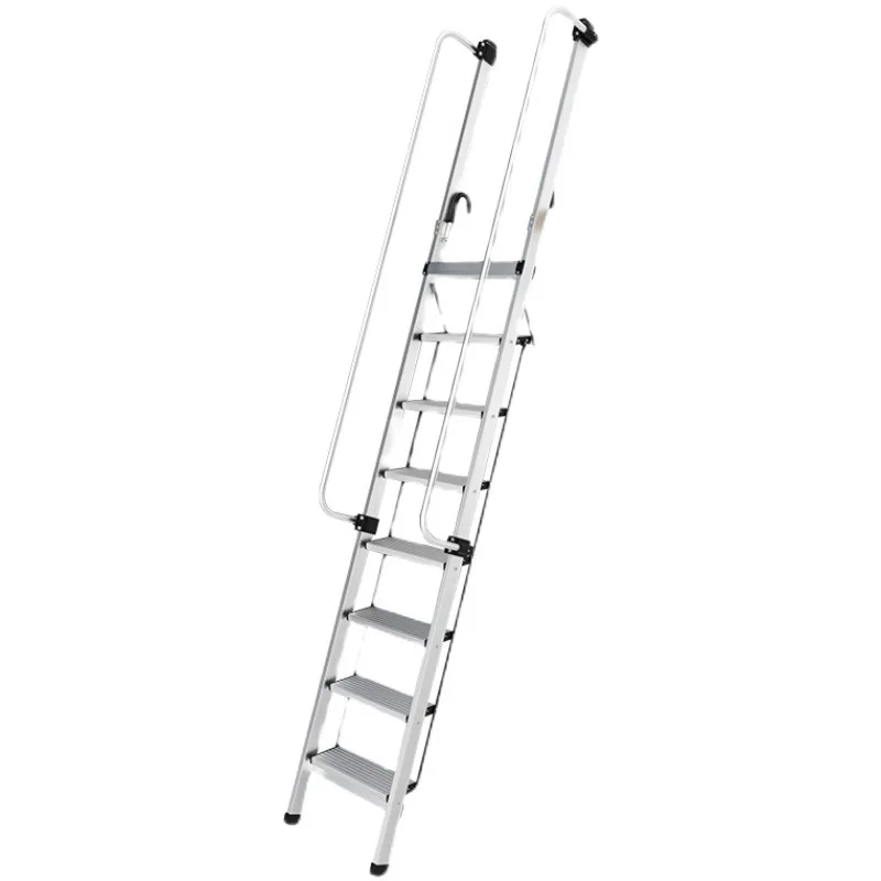 

Household portable folding attic ladder, thickened aluminum alloy, indoor with hook unilateral upper and lower bunk