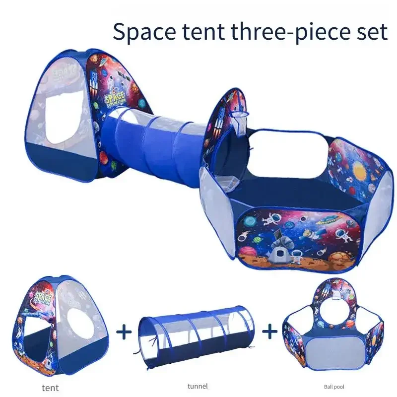 สามชิ้นชุดเด็ก Fire เต็นท์ในร่มบาสเกตบอลสระว่ายน้ําสําหรับชายและหญิง Crawling อุโมงค์เต็นท์บ้านเกมบ้านของเล่นเด็ก