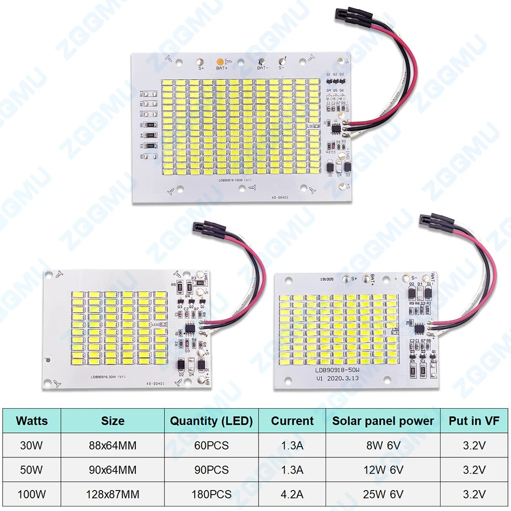 30W 50W 100W Floodlight Solar Panel Integrated Home Garden Light Accessories Split LED Light Floodlight Controller