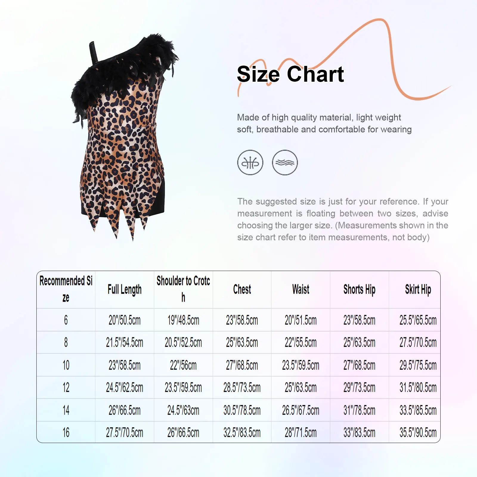Kids Girls Caveman Primitive Tribal Indian Indigenous Princess Costume Faux Feather Leopard Printed Latin Jazz Dance Leotard view 6