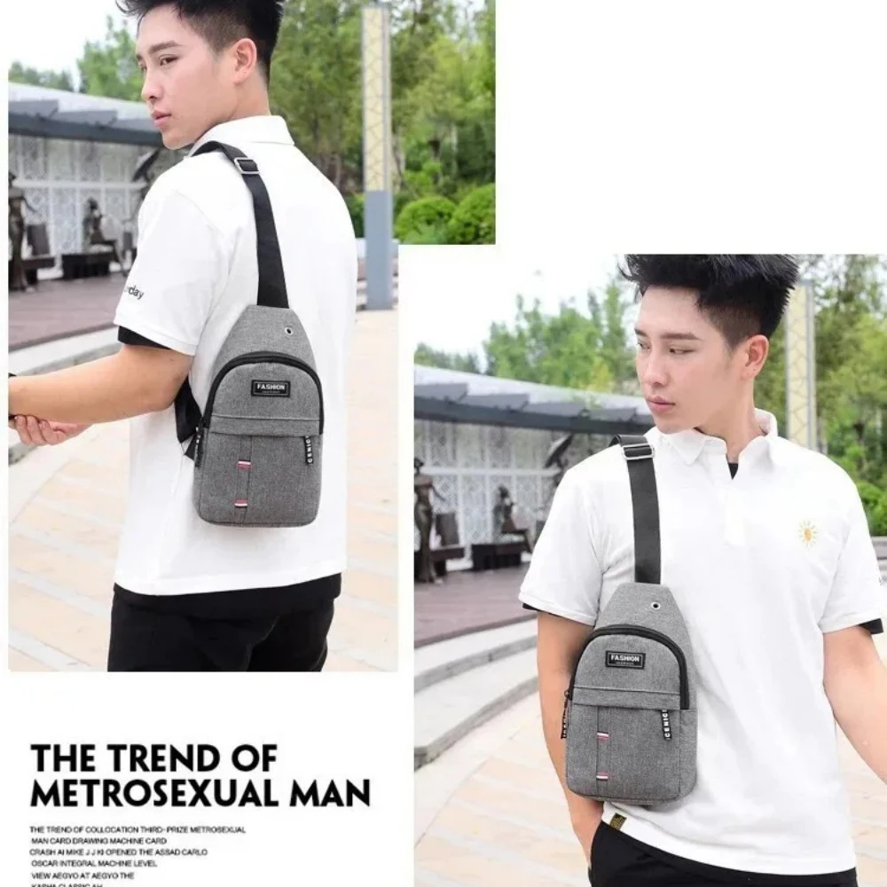 Men's Functional Chest Bag Nylon Lightweight Crossbody Shoulder Bag for Business Travel Outdoor Daily Use